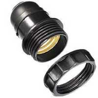 Soquete E27 preto para abajur com arruela - Cód: 2039 - Marca: Decorlux